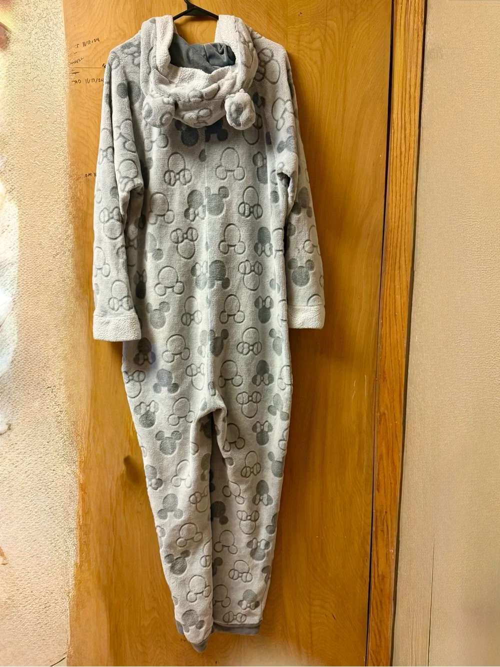 Disney Gray and White Mickey Mouse Fleece Onesie Pajama Set - Picture 9 of 13